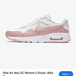 Nike White and Pink Sneakers with Air Max Cushioning size 6